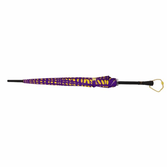 LSU Inspired Purple & Gold Tiger Print Parasol Style Umbrella - Picture 9 of 9